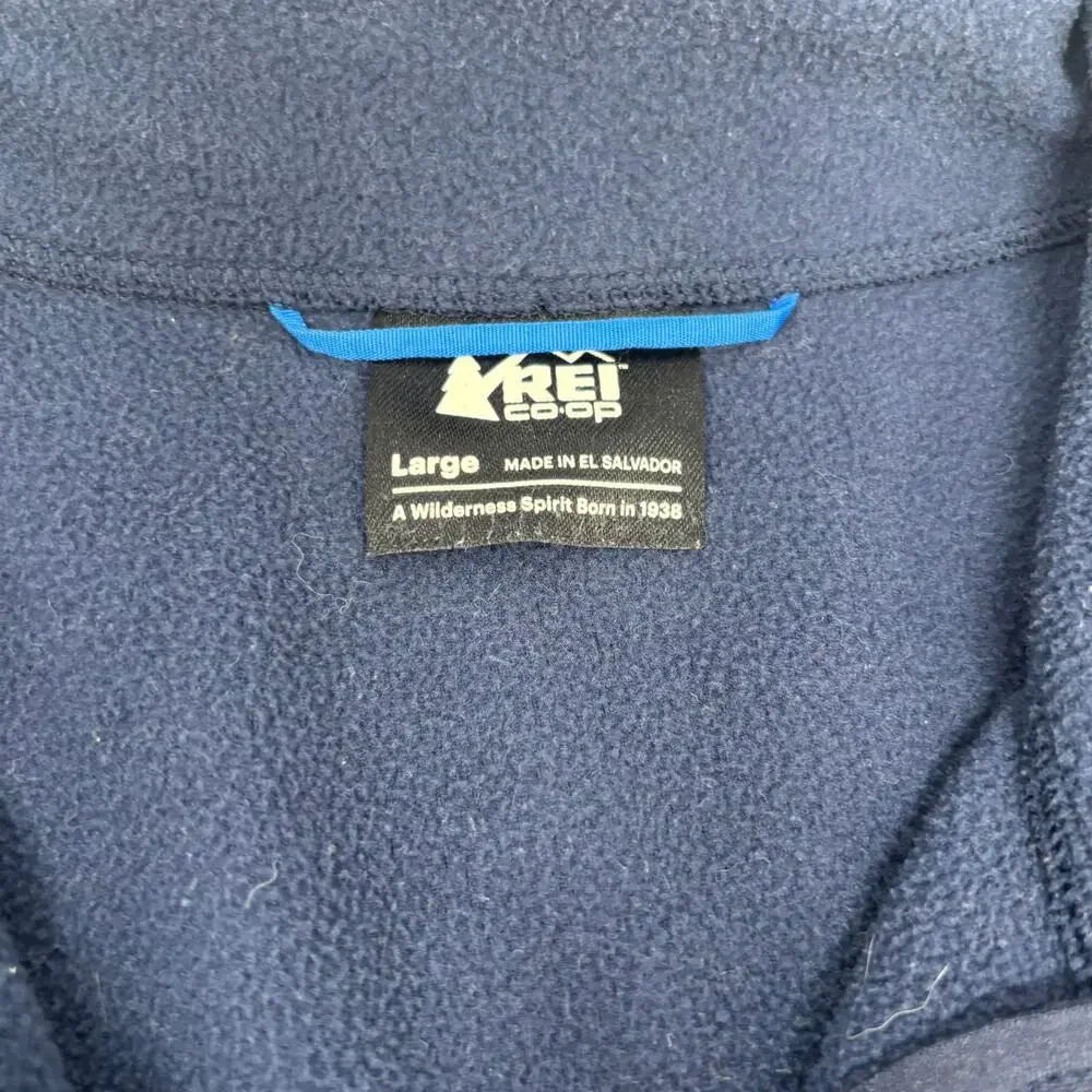 REI Coop Mens Large Blue Full Zip Soft Fleece Long Sleeve Sweater Jacket